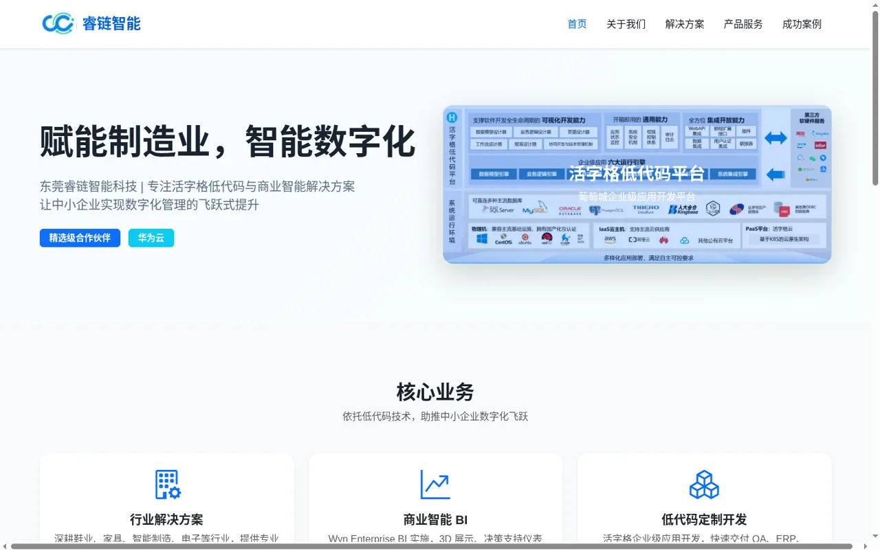 睿链智能科技官网 封面