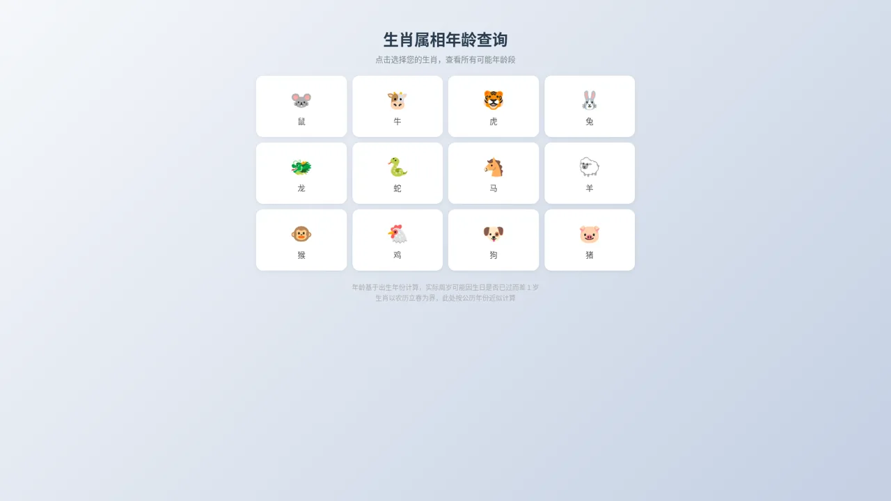 生肖属相年龄查询 封面