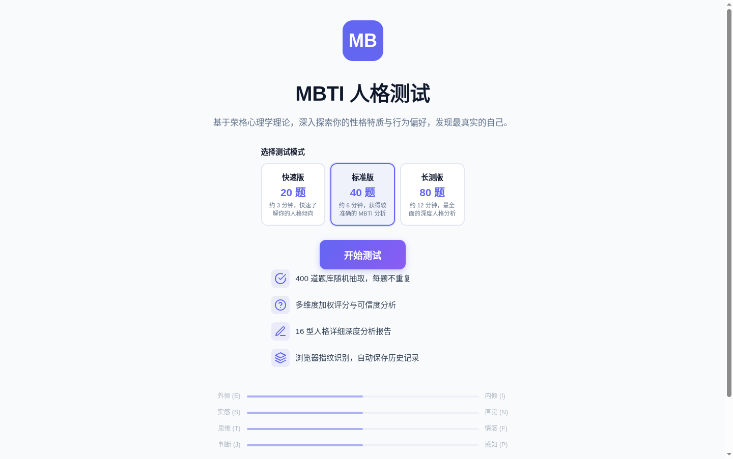 MBTI 人格测试 封面