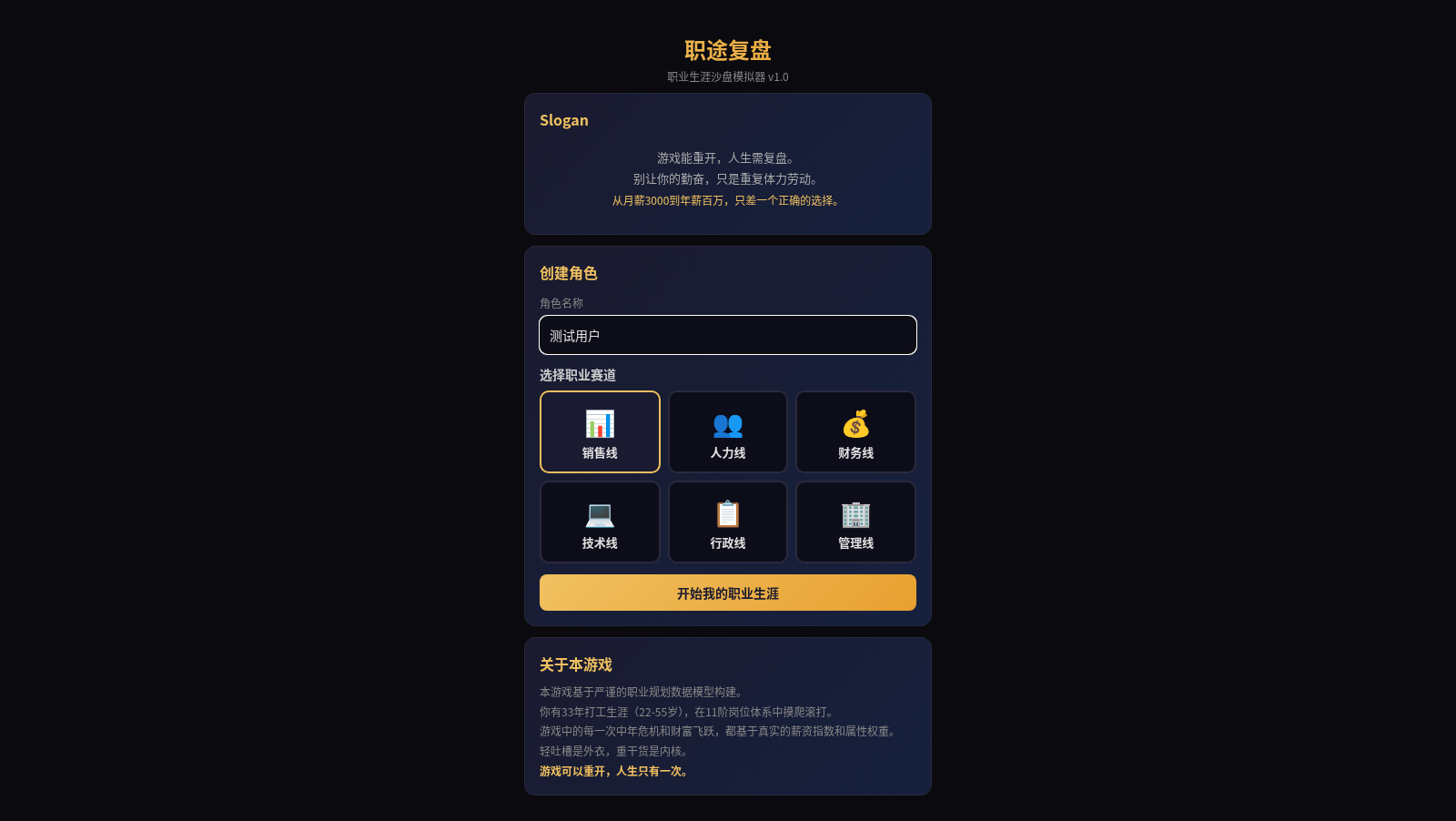职业生涯沙盘模拟器 封面