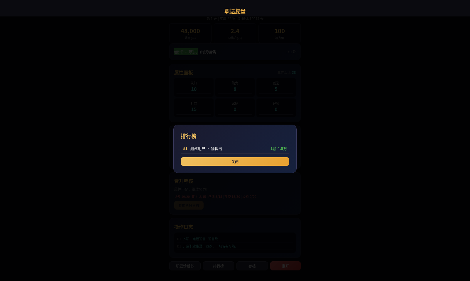 职业生涯沙盘模拟器 封面